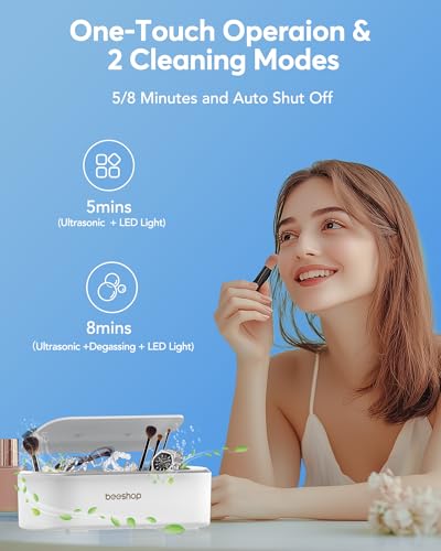45kHz Ultrasonic Retainer Cleaner with 3 Modes 200ML White R285