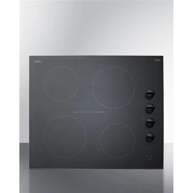 24 in. 230V 4-Burner Radiant Cooktop, Black F484264
