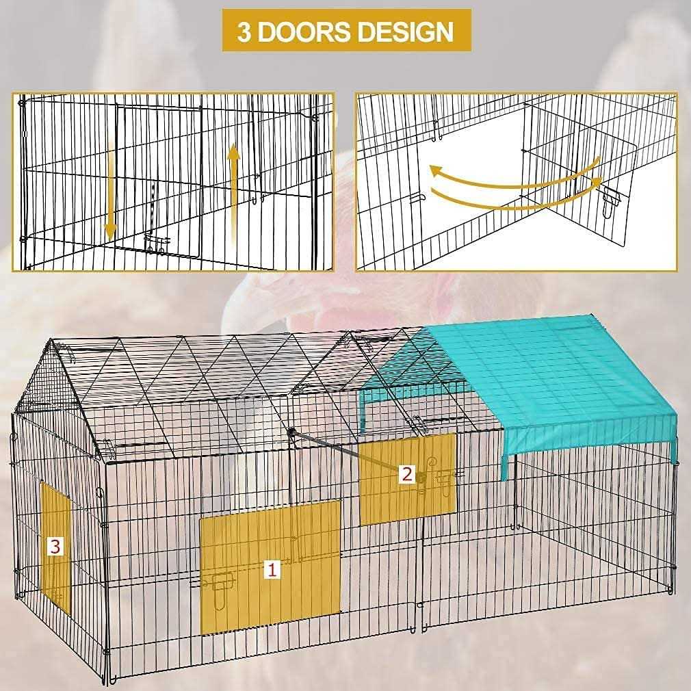 Large Metal Chicken Coop with Door & Cover B857