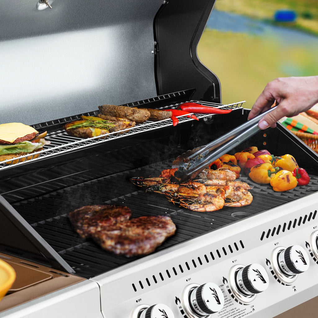 6-Burner Gas Grill with Sear Burner and Side Burner P33471
