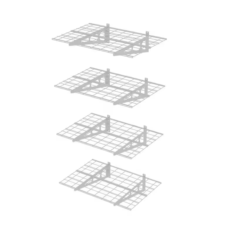 White Steel Garage Wall Shelf 4-Pack W148