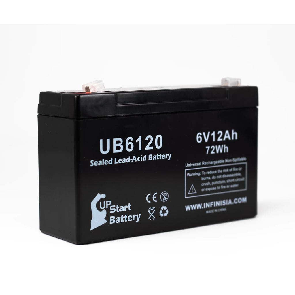 6V 12Ah Sealed Lead Acid Battery with F1 to F2 Terminal Adapters H5300