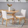 Set of 2 Light Beige Fabric Upholstered Dining Chairs V5521