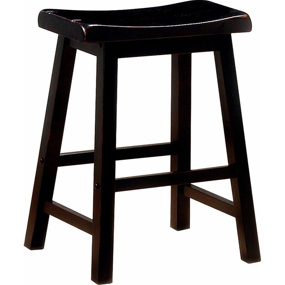 Dark Brown Wooden Counter Height Stool, Set of 2 Y66184