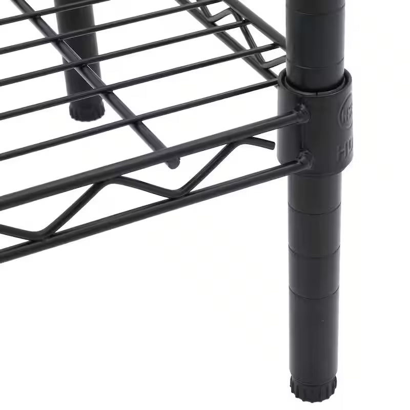 4-Tier Black Steel Wire Shelving Unit C3227