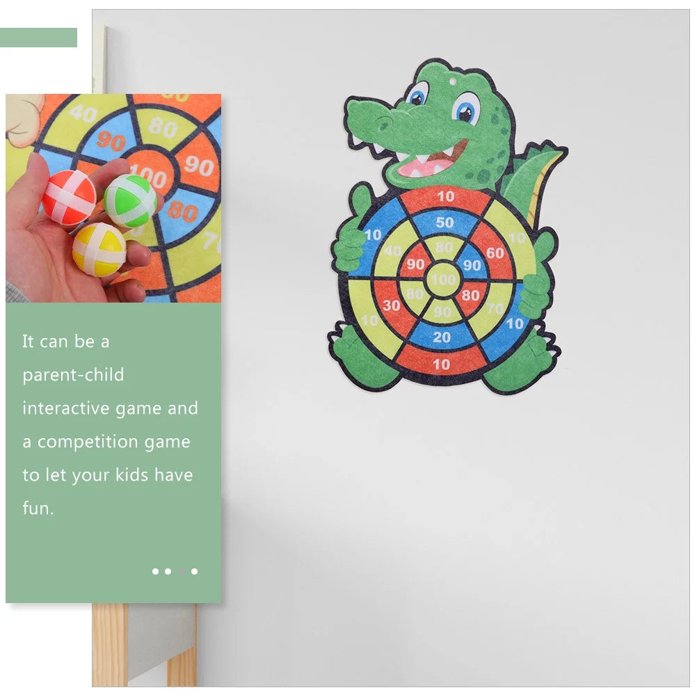 2 Sets Kids Dart Board Game Sticky Balls Cartoon D64670