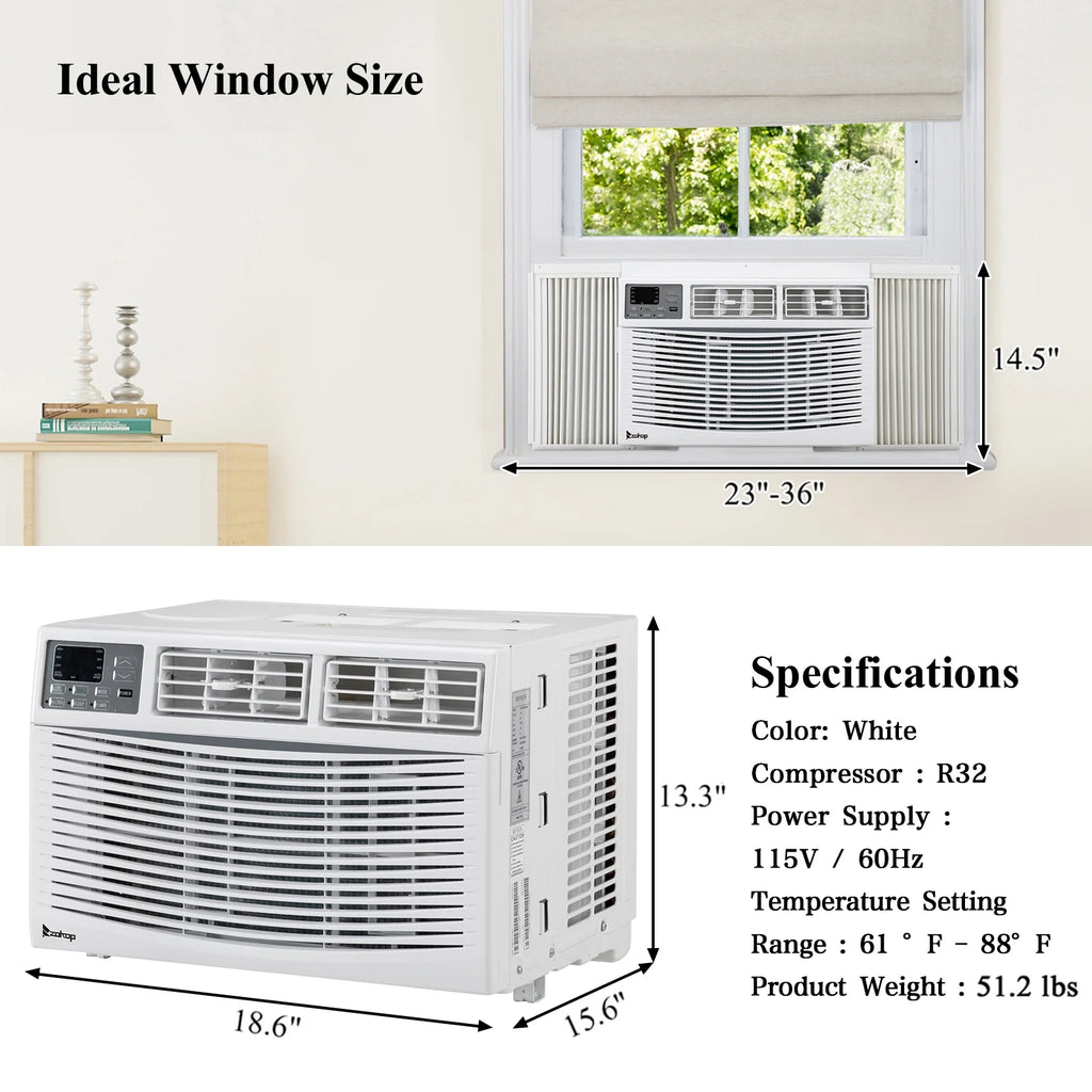 8000BTU 115V Window Air Conditioner with Remote Control F4771