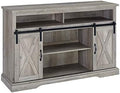 Stone Gray Barnwood Sliding Door Wood TV Stand U863