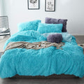 5 PCS Shaggy Duvet Cover Bedding Set King/California King Mango Yellow B4699