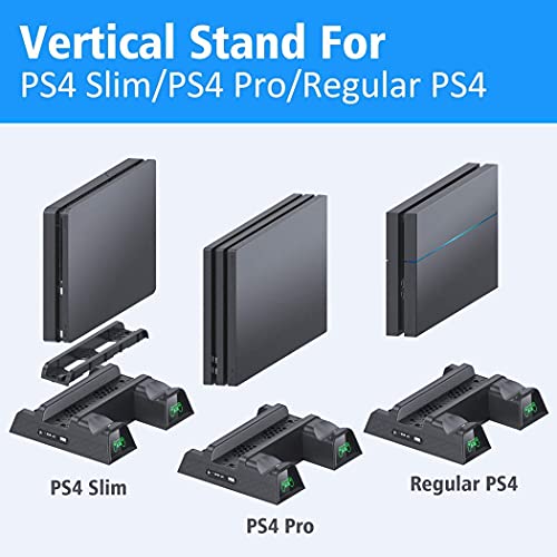 PS4 Cooling Fan Stand with Controller Charger and 12 Game Slots U18652