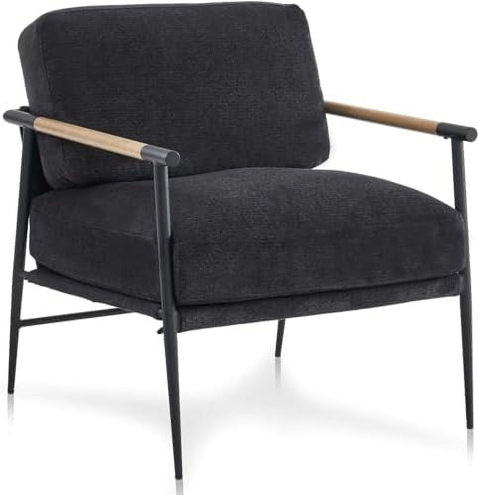 White Chenille Accent Chair with Metal Leg F587