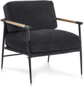 White Chenille Accent Chair with Metal Leg F587