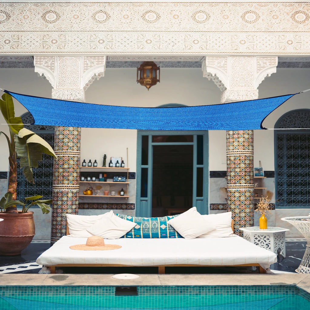 Rectangle Sun Shade Sails 6'x 10' Blue B43420