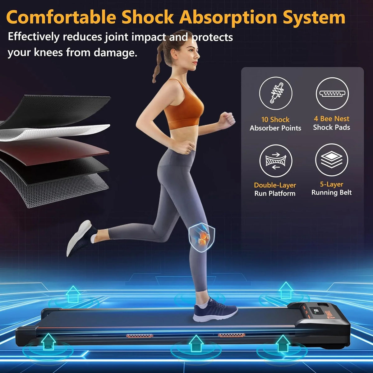 Under Desk Treadmill 2 in 1 Black O223476