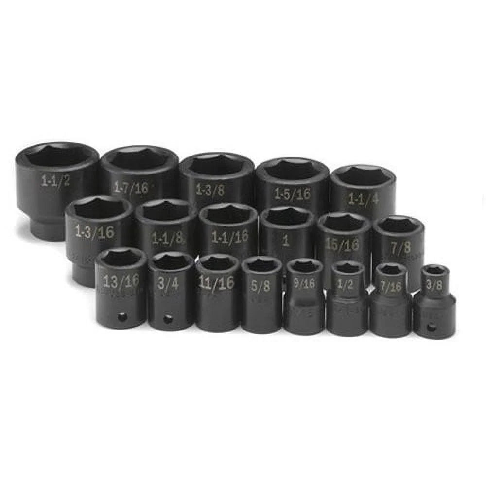 19-Piece 1/2 in. Drive 6-Point SAE Impact Socket Set U5335