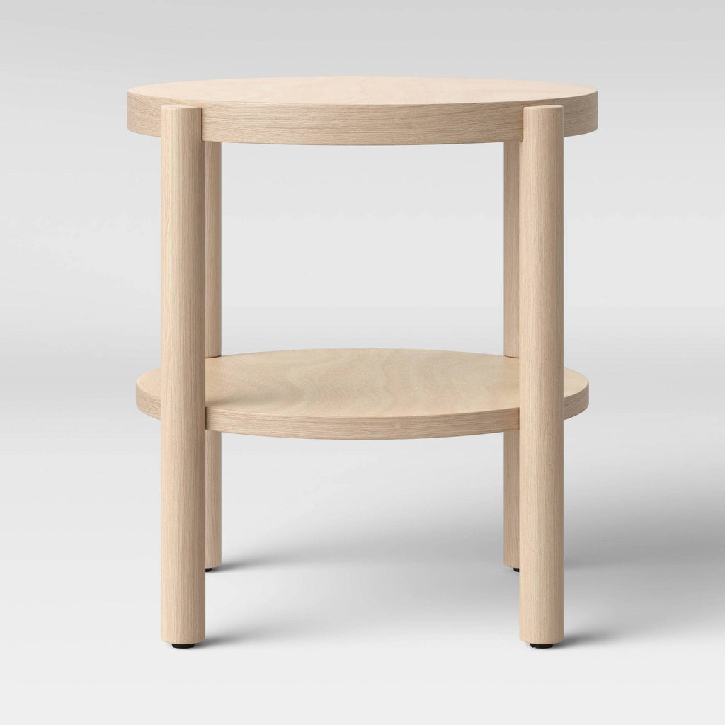 Round Wood Accent Table Natural C28643