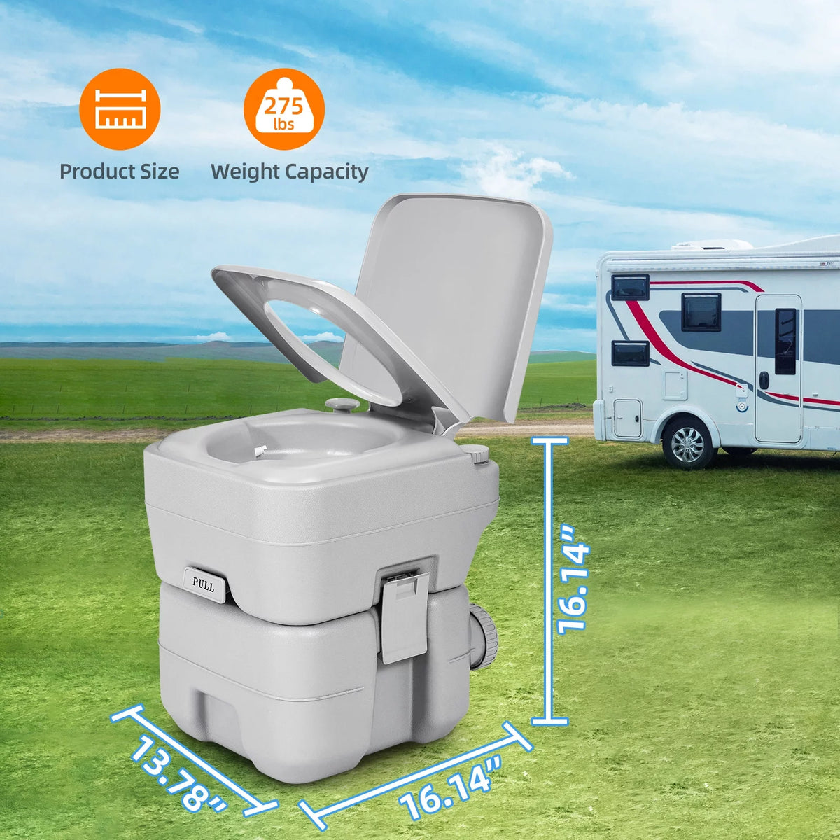 5.3 Gallon Portable Travel Toilet Q627311