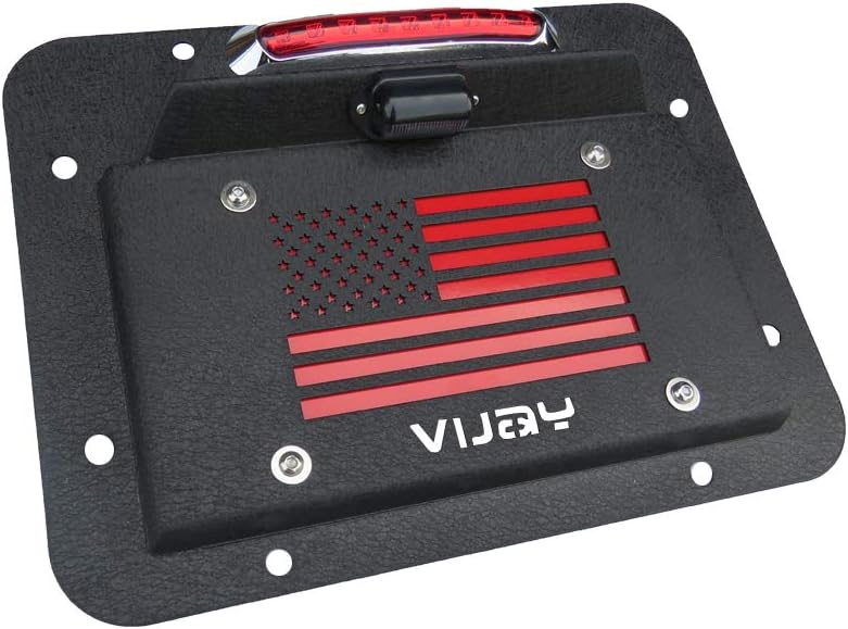 Spare Tire Delete License Plate Relocation Kit with Plate Light & Third Brake Light for Wrangler JK Pack of 2 C241
