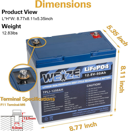 12V 50Ah LiFePO4 Lithium Battery with Smart BMS K305