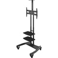 Black Mobile TV Mount with Two Adjustable Shelves for 37 inch to 65 inch TVs X411