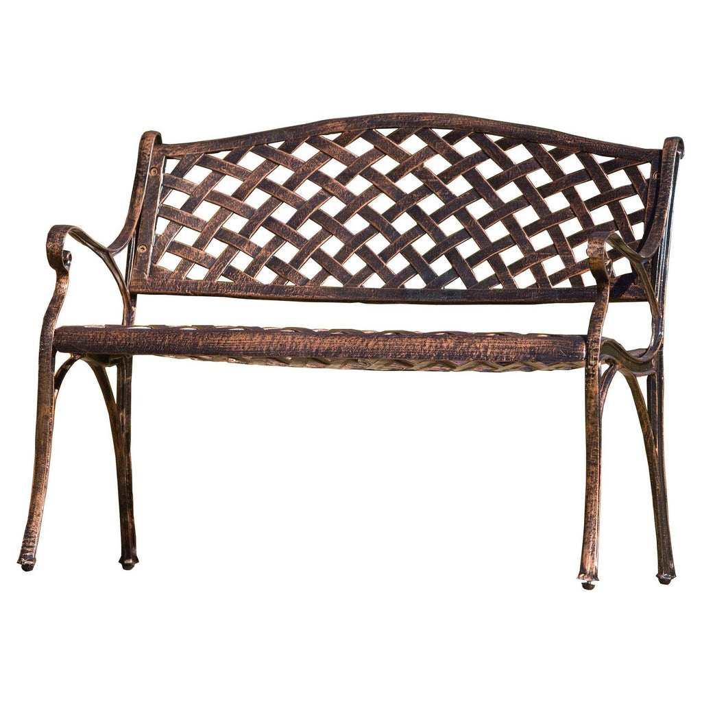 Antique Copper Cast Aluminum Bench M821