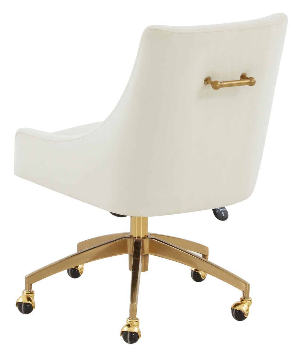 Cream Gold Velvet Adjustable Swivel Desk Chair F7735