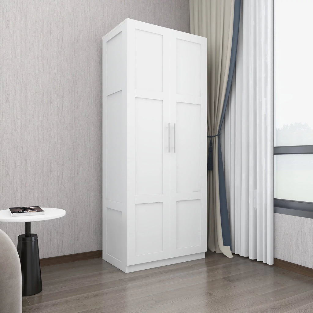 White 31 inches Wood Storage Cabinet with Doors P248