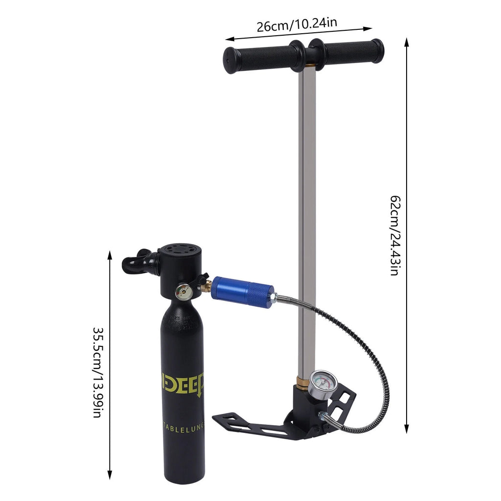 Mini Scuba Diving Case Kit 0.5L Oxygen Tank Pump Equipment M35632