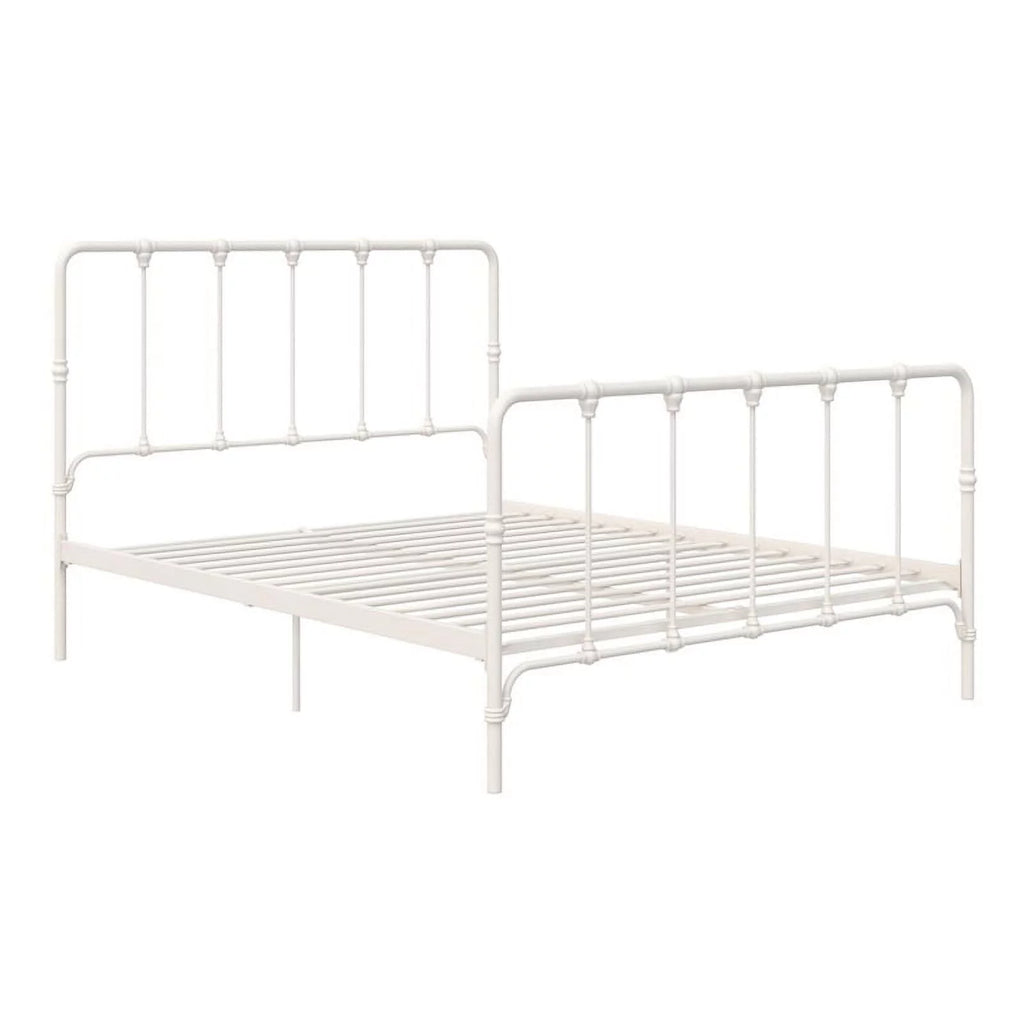 White Metal Bed with Under Bed Storage A8625