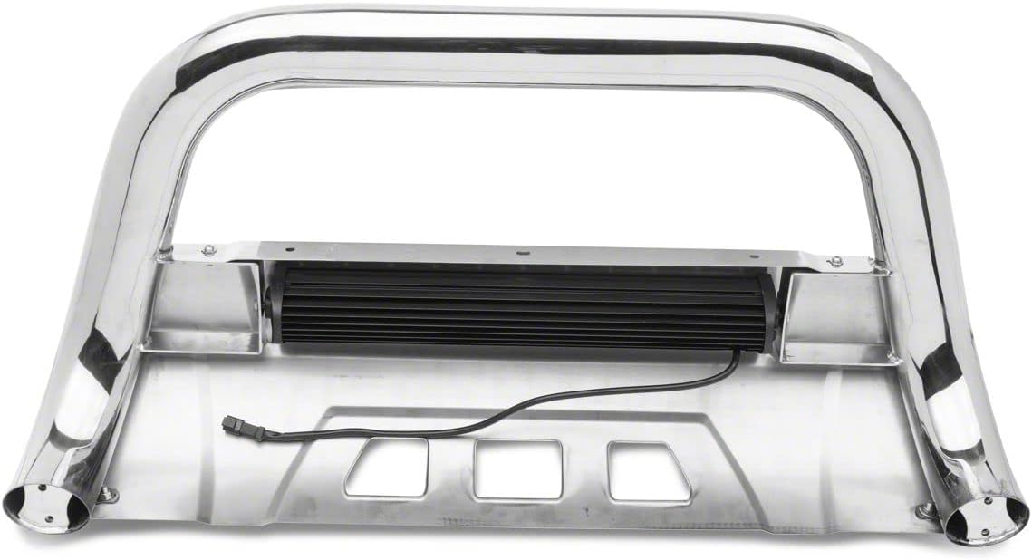 Stainless Steel Bull Bar with Skid Plate and 20-Inch Dual Row LED Light Bar J44933