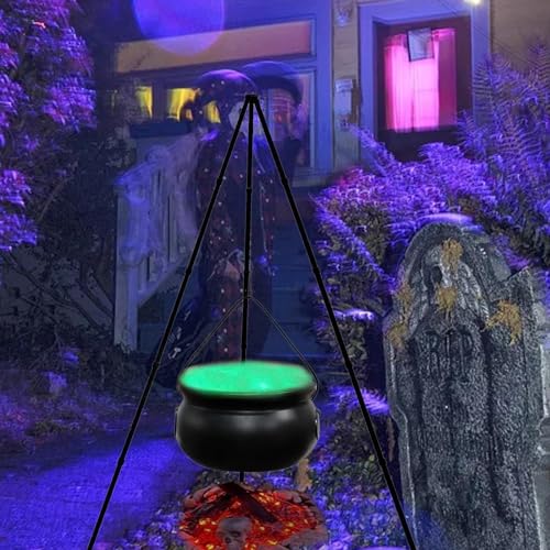 Large Plastic Witches Cauldron on Tripod with Light X126
