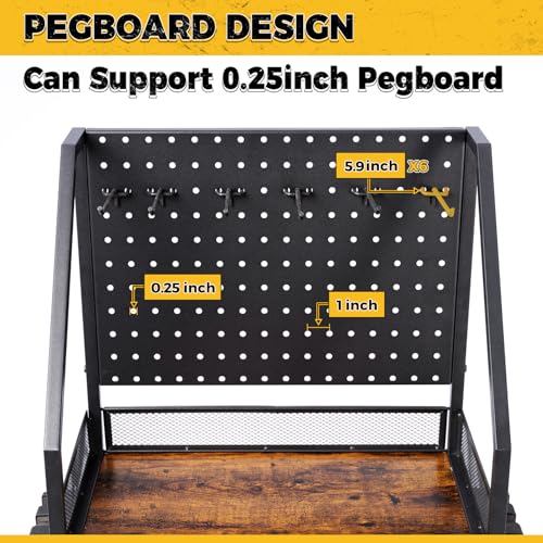 Fishing Rod Holders with Pegboard and Wheels X4335