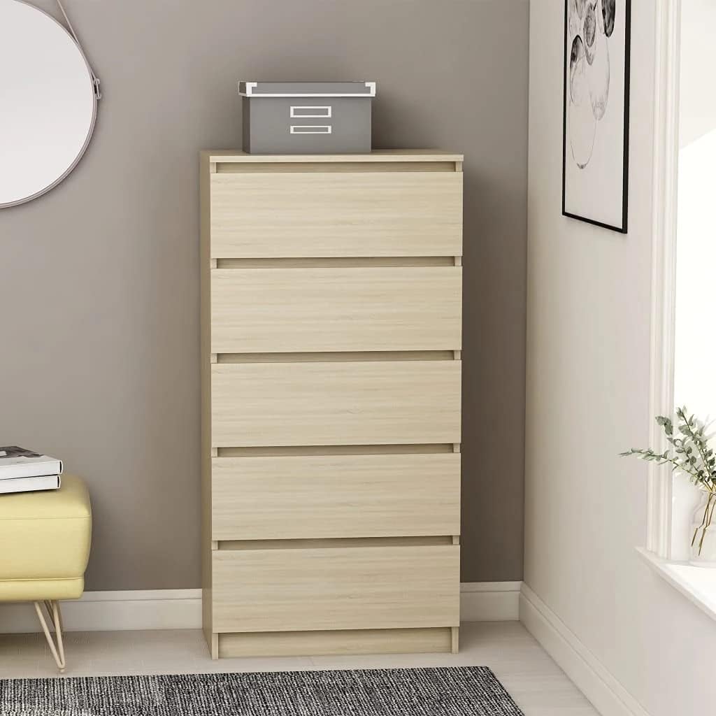 White 23.6 Chipboard Drawer Sideboard M944631