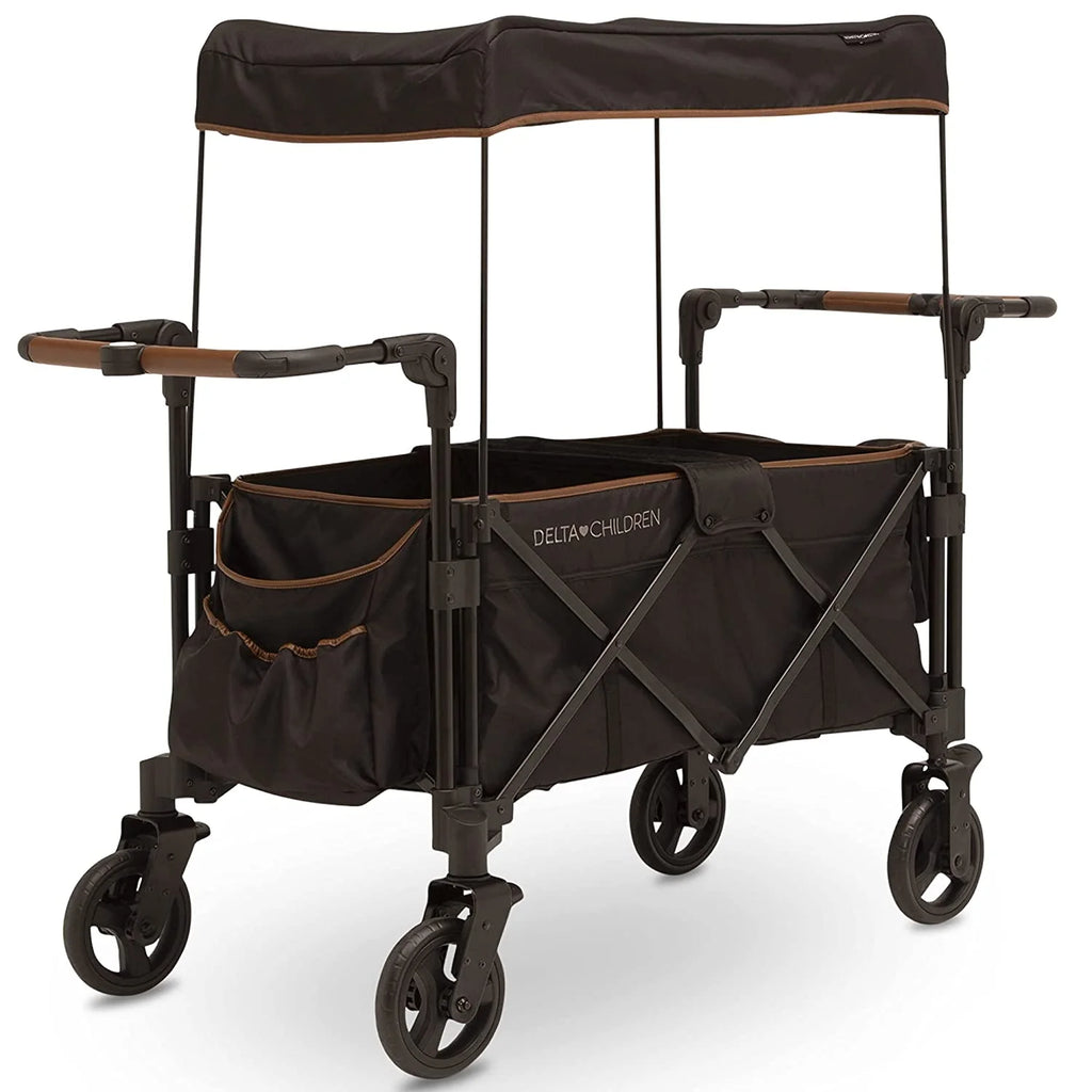 Black 2 Kids Stroller Wagon with Canopy G79072