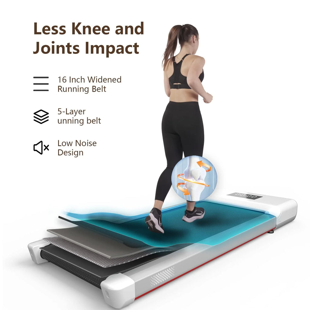 Walking Pad Treadmill 2 in 1 with Remote Control LED Display White T3279