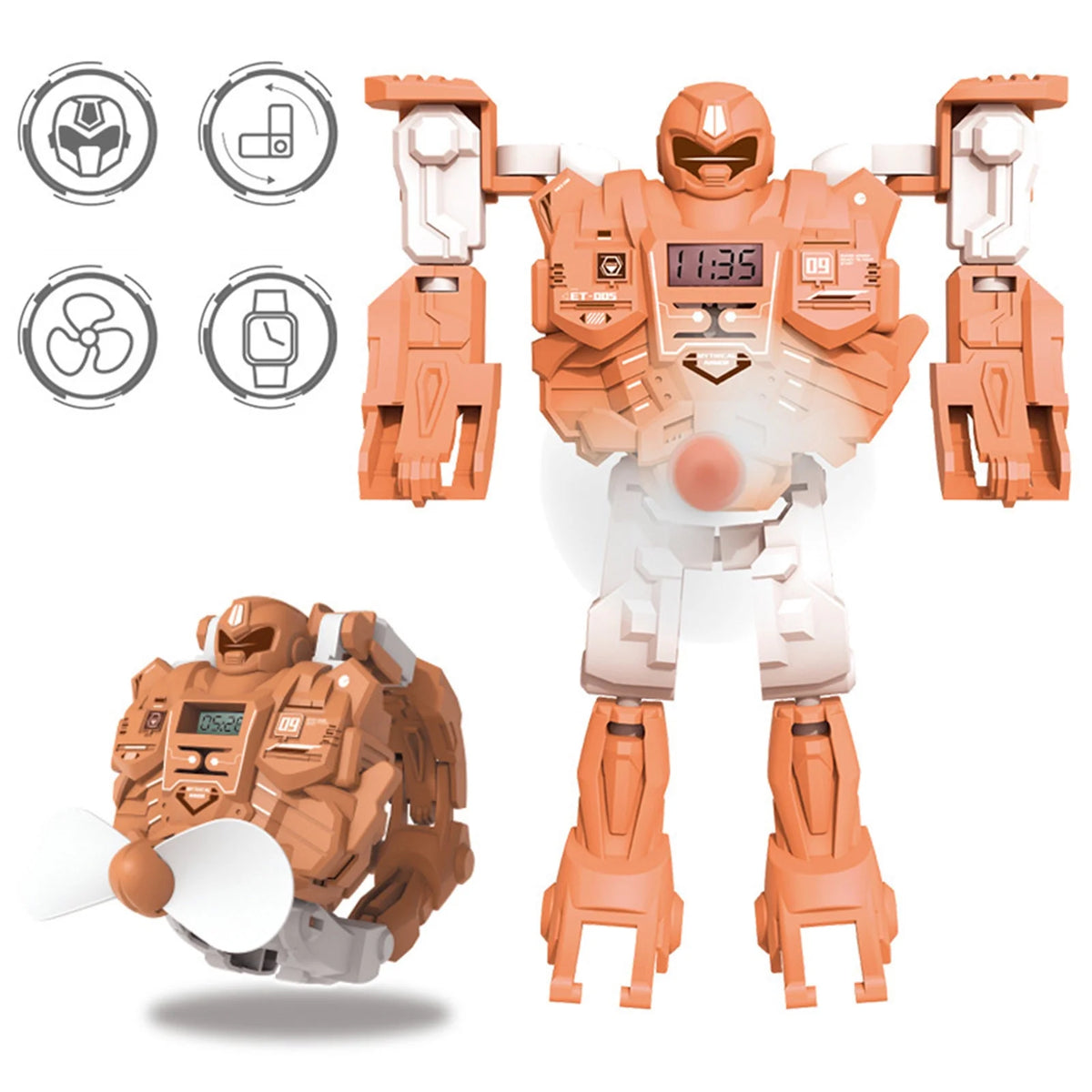 Digital Watch 3 In 1 Deformation Robot with Fan A675