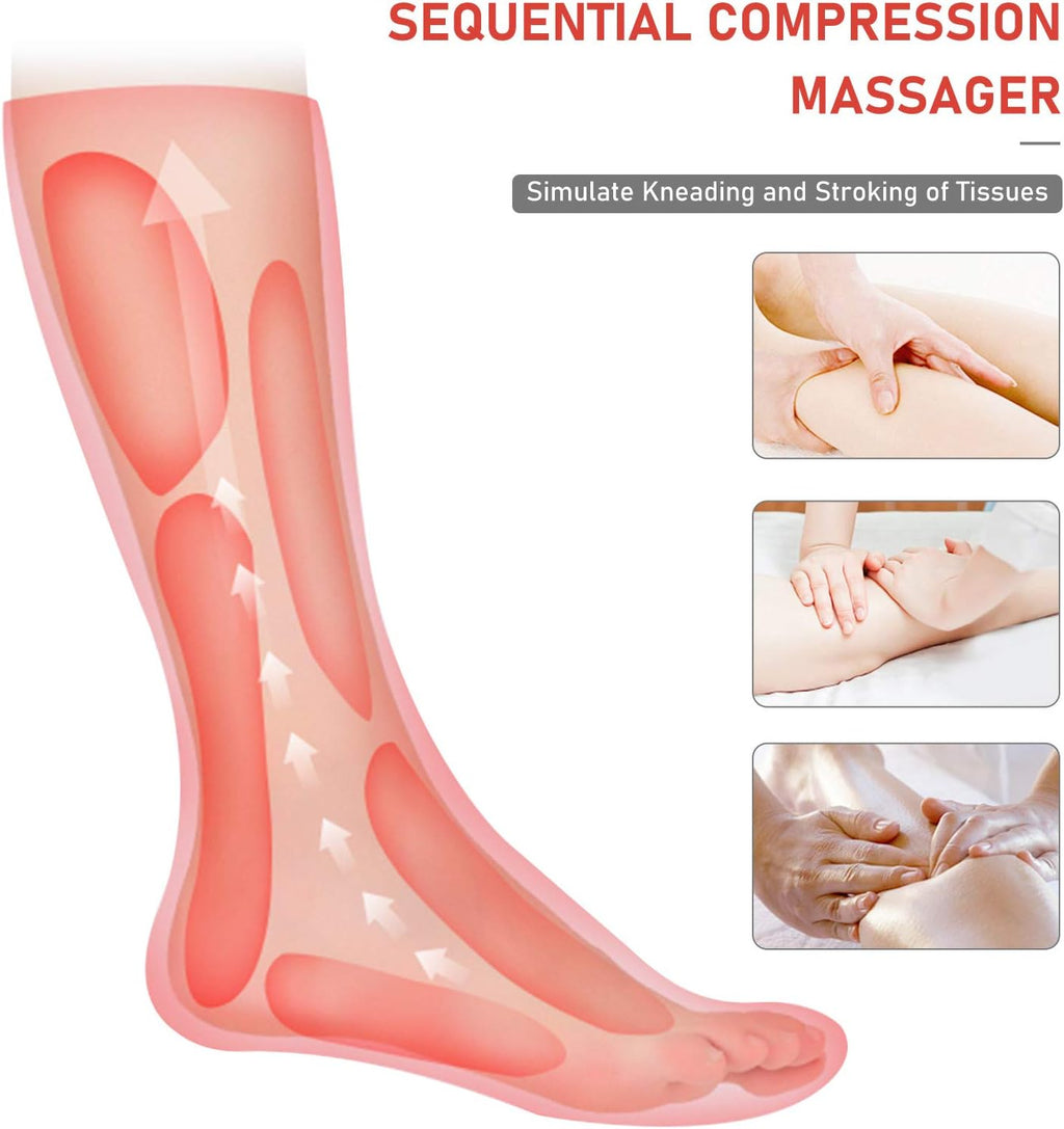 Foot and Leg Massager with Heat, Air Leg Compression Massager, 6 Modes 3 Intensities C74273