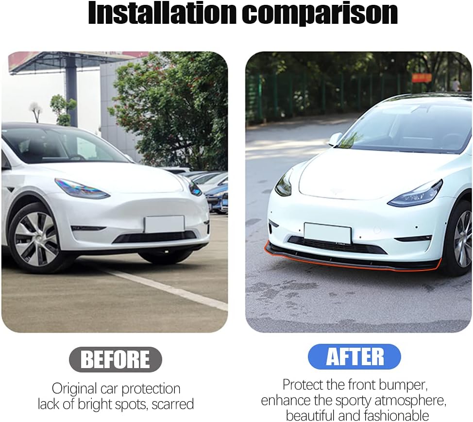 Glossy Carbon Fiber Pattern Front Bumper Lip Kit for Tesla Model Y Z900845