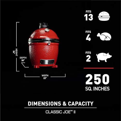 18-inch Ceramic Charcoal Grill and Smoker with Cart P48337
