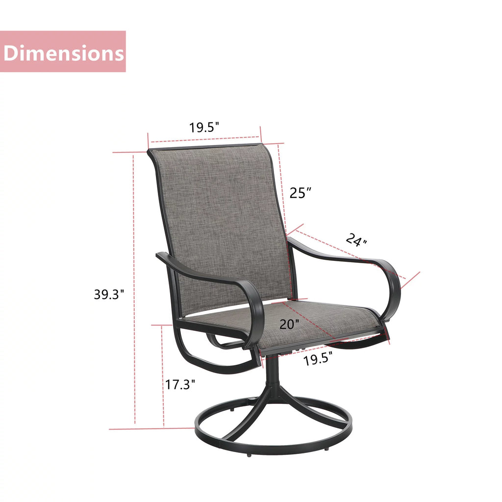Swivel Dining Chairs Set of 2 with Black Steel Frame A974807