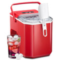 Countertop Portable Ice Maker Machine with Ice Scoop and Handle, Red W1197