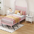 3 Pcs Bedroom Set with 2 Nightstands, Solid Wood Platform Bed B8004