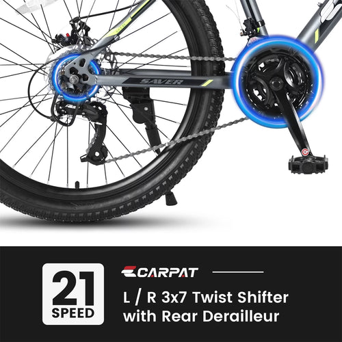 24 inch 21 Speed Mountain Bike with Dual Disc Brakes and Front Suspension B56671