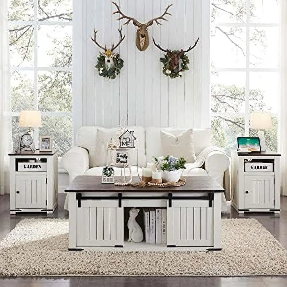 20" Farmhouse End Table with Charging Station R497915