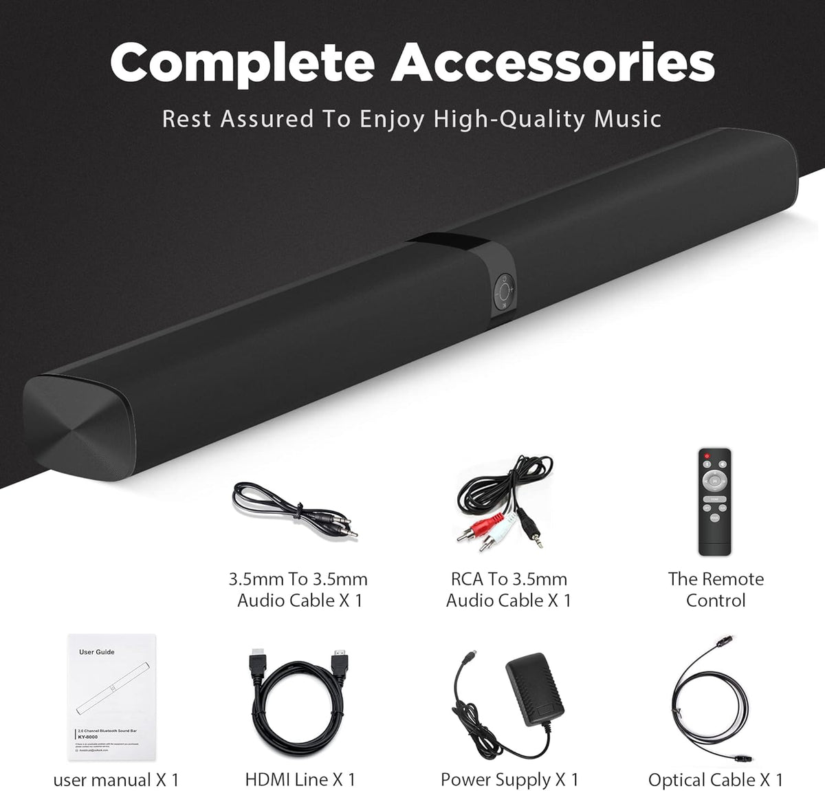 Sound Bar with Bluetooth 5.0 and 4 Speakers O7494