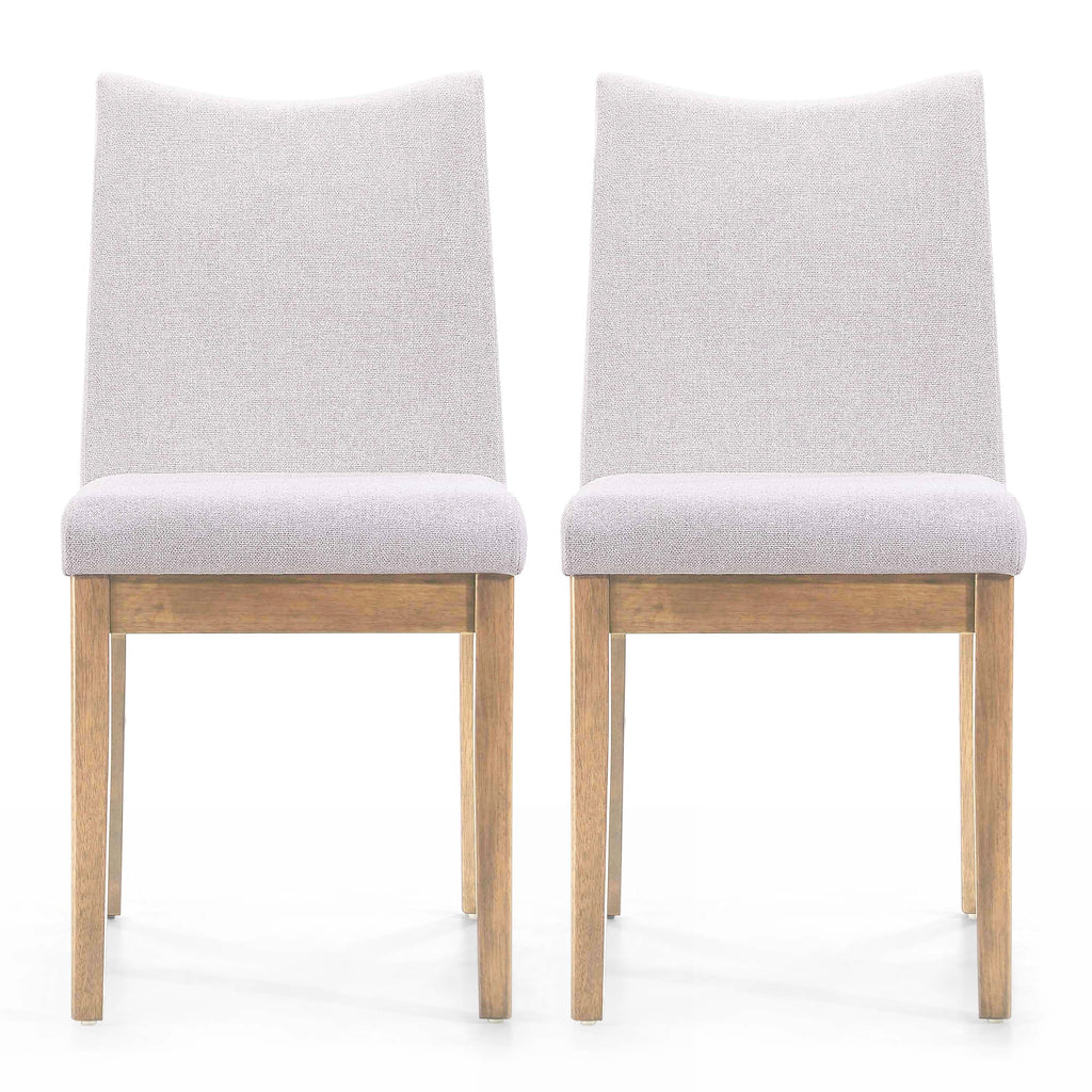 Set of 2 Light Beige Fabric Upholstered Dining Chairs V5521