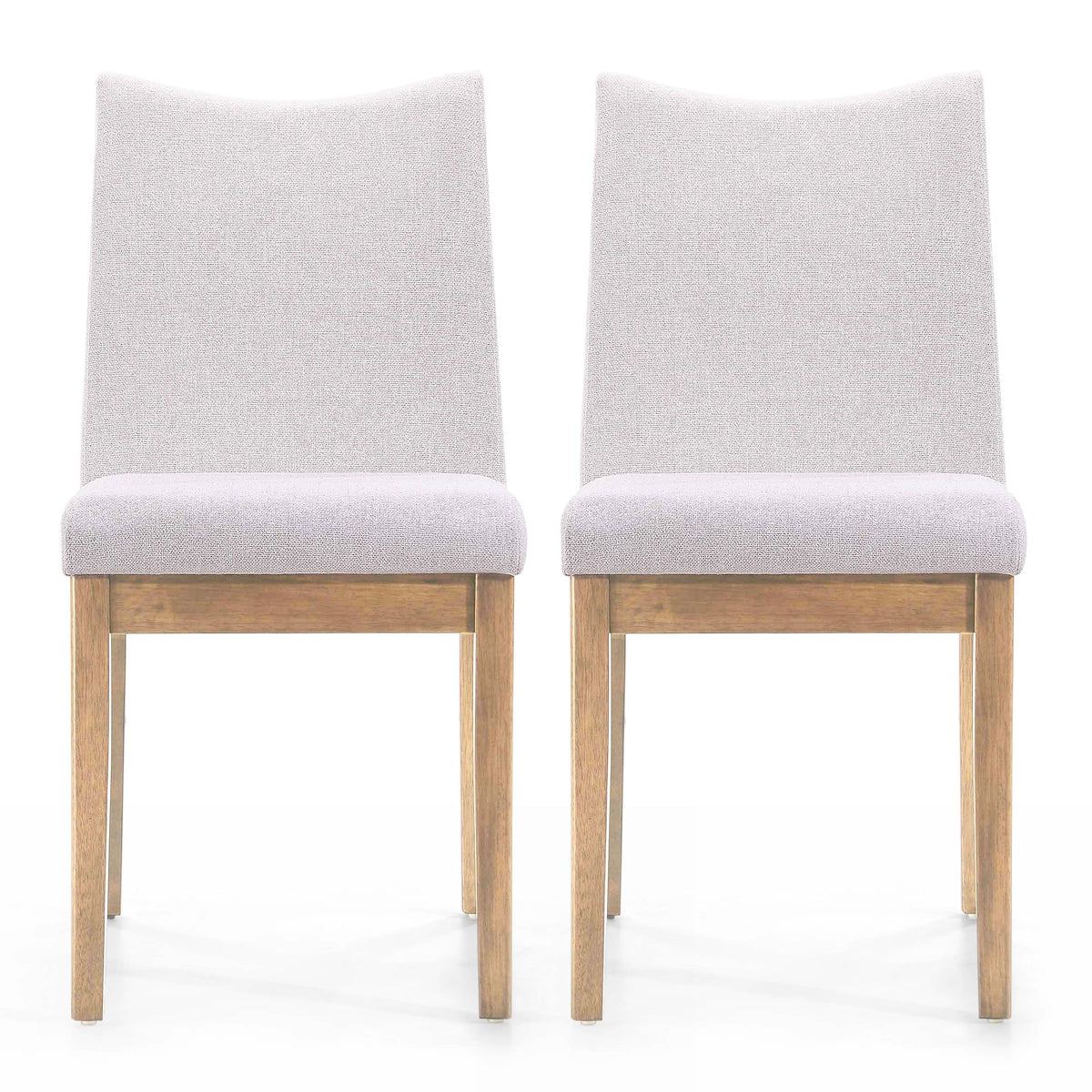 Set of 2 Light Beige Fabric Upholstered Dining Chairs V5521