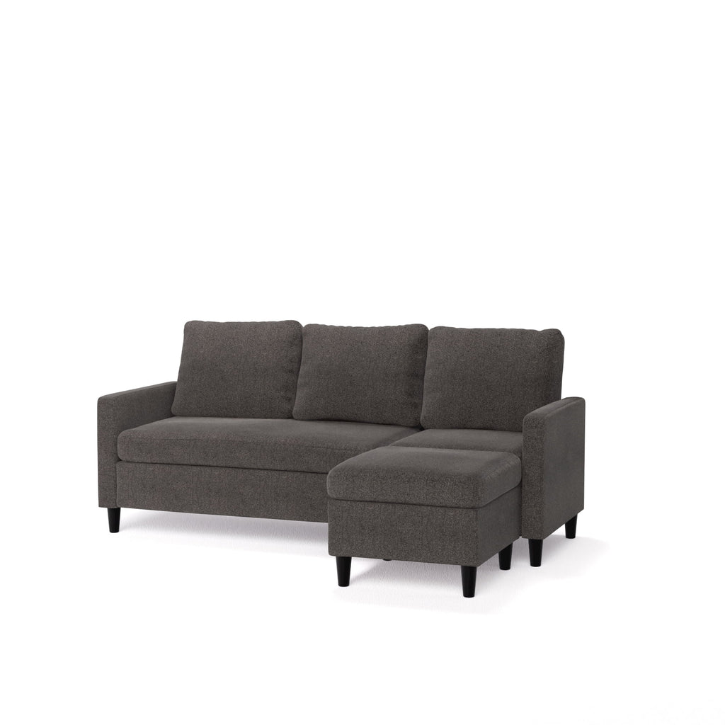 Dark Grey Convertible Sectional Sofa with Reversible Chaise I647514