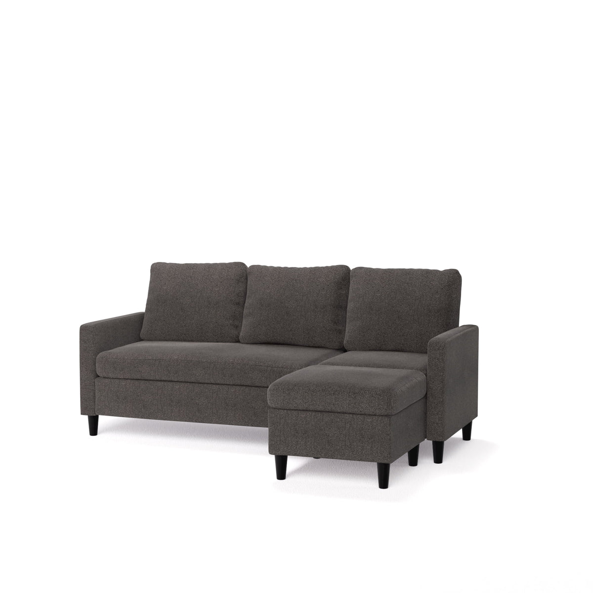 Dark Grey Convertible Sectional Sofa with Reversible Chaise I647514